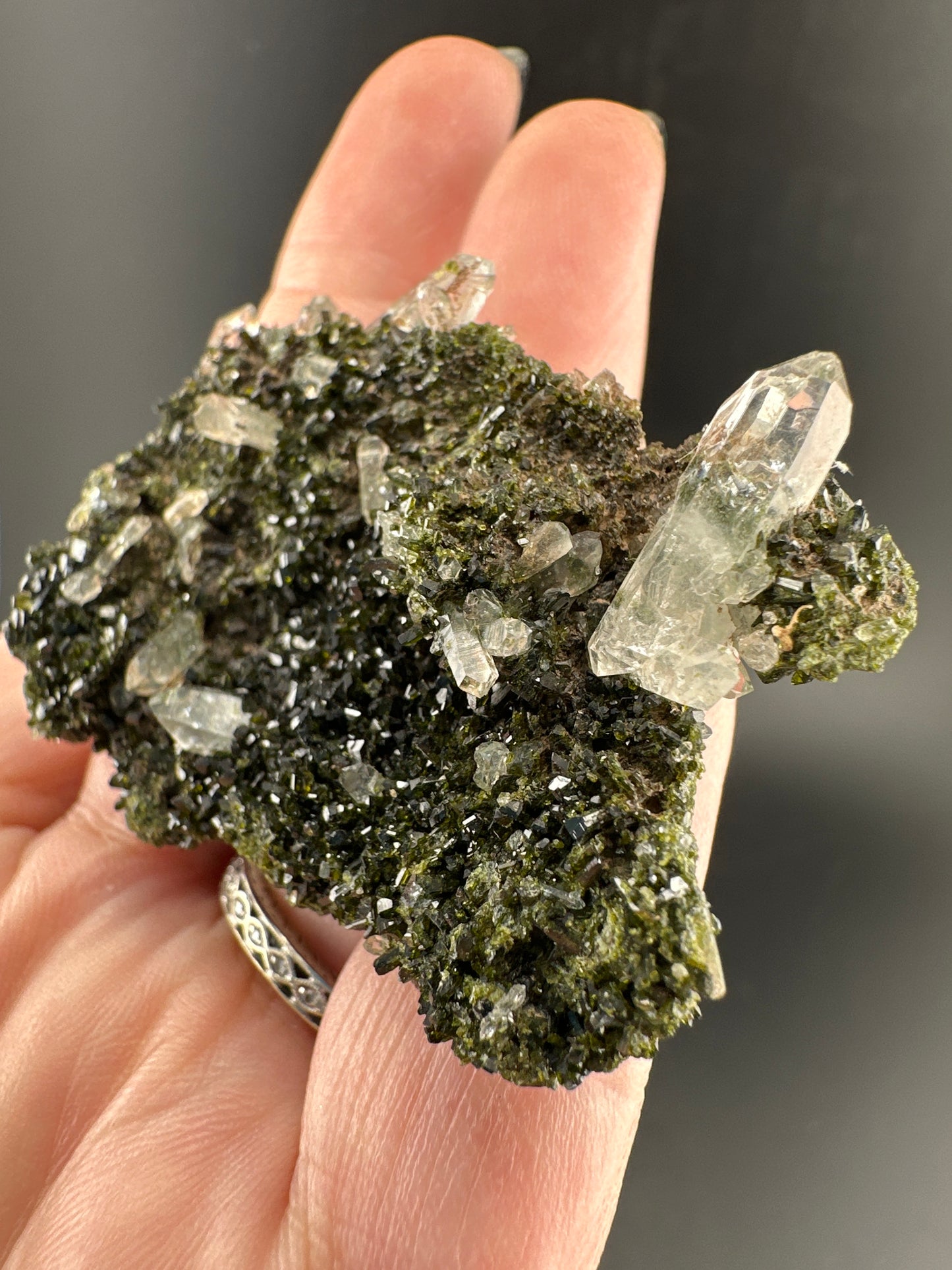 Epidote & Quartz, Turkey (“Fairy Forest Quartz”) small cabinet
