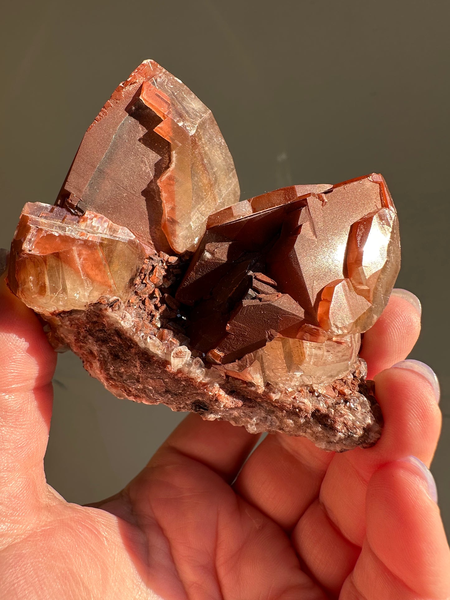 red phantom calcite, Hubei China