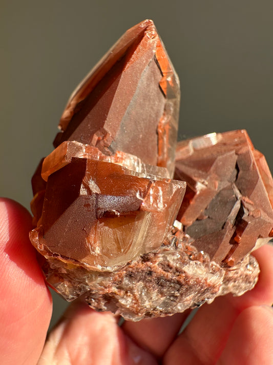 red phantom calcite, Hubei China
