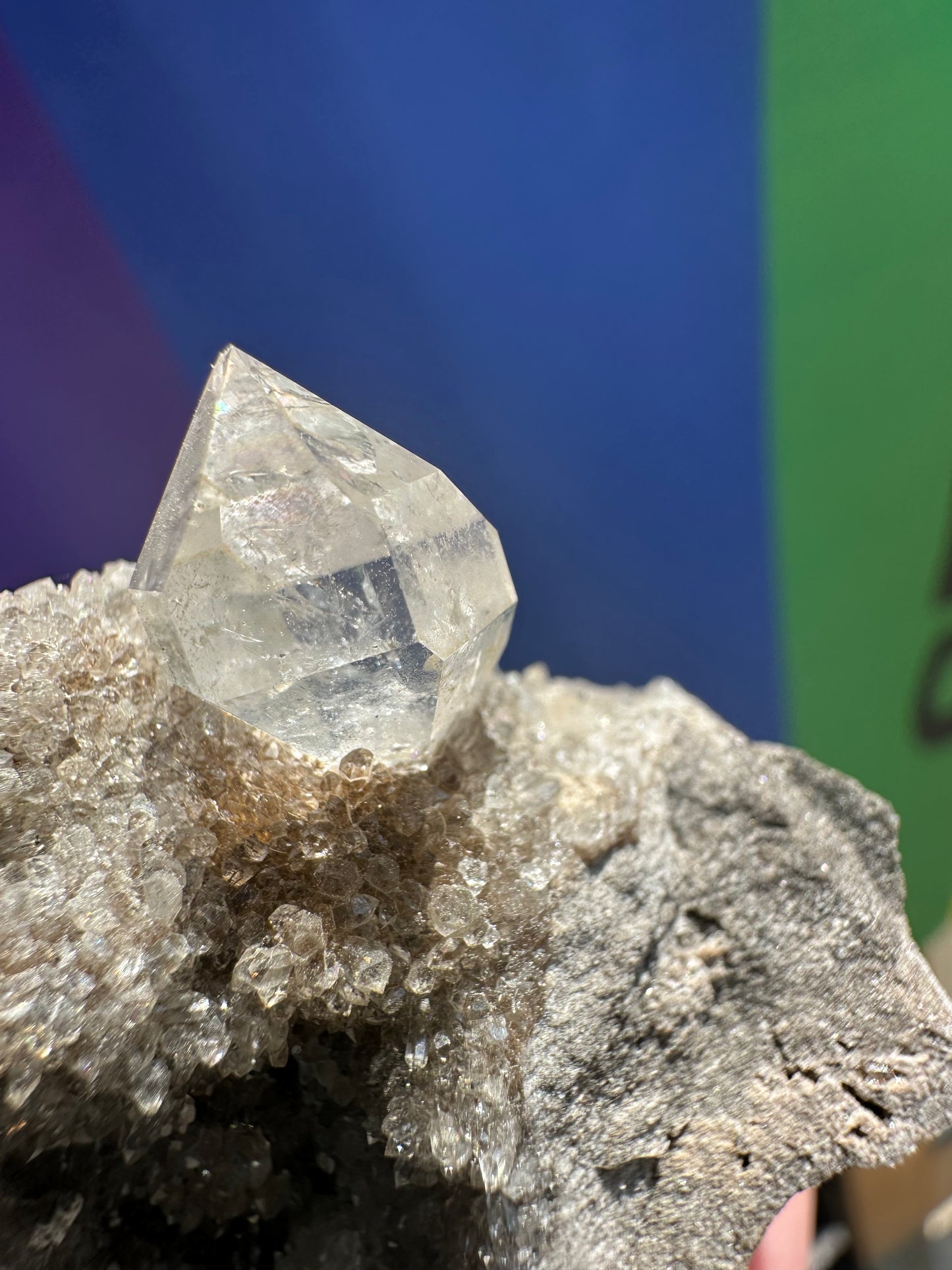 Herkimer Diamond on Matrix (clear quartz). Crystal Grove (NY)