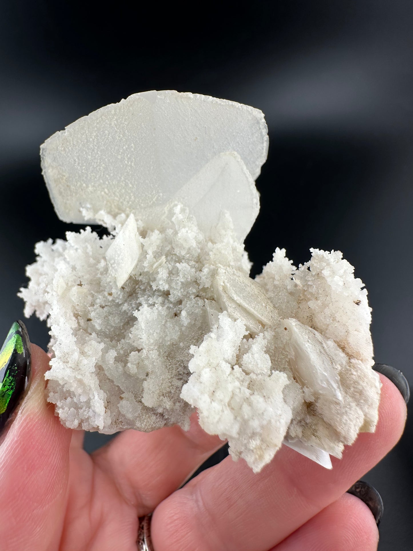 rhombohedral Calcite on Aragonite, Cadman Quarry, Washington, USA