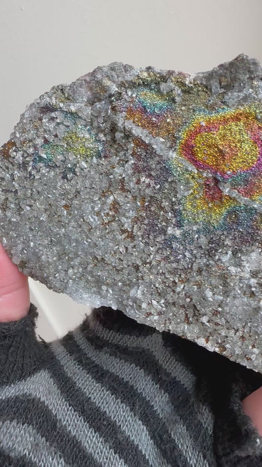 Rainbow chalcopyrite, Calcite, DayeCo., Hubei China