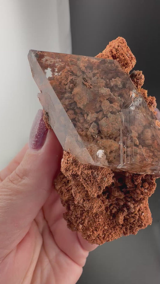 water-clear Selenite, Bermejillo, MX, in custom base