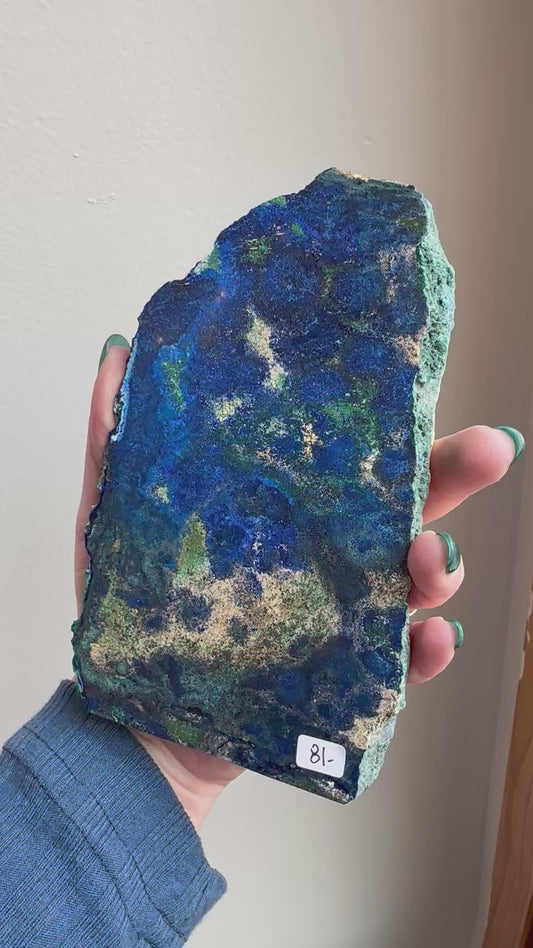 Azurite & Malachite polished slab (end piece)