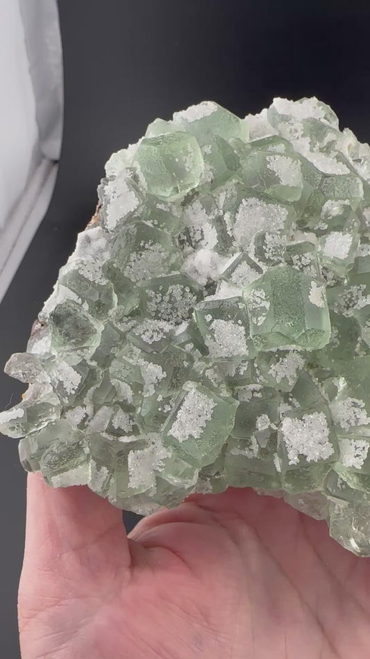Modified edge (beveled) Fluorite with Quartz, Fujian