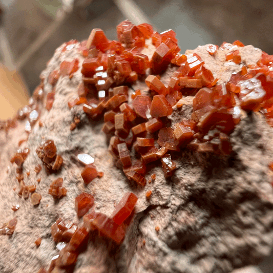 Vanadinite on matrix, Morocco